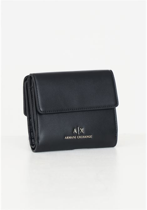 Black women's wallet with logo and padlock ARMANI EXCHANGE | 9485304F77900020